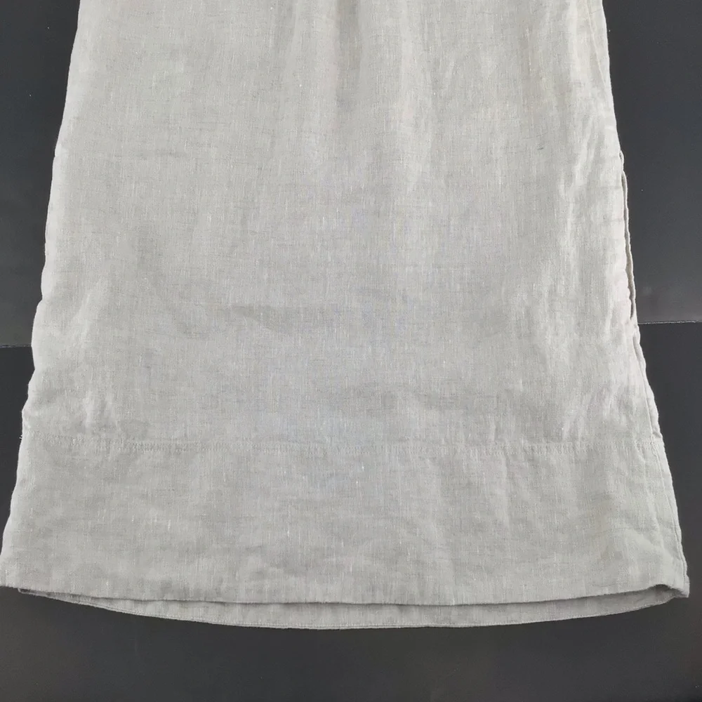 Madewell V-neck Palma Mini Dress in 100% Linen Natural Undyed nq627 Size XXS - Picture 11 of 13